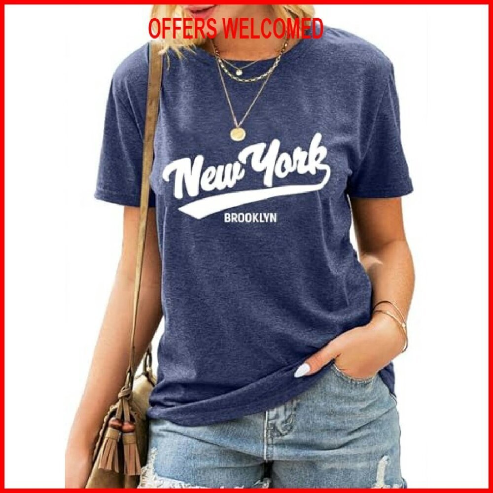 Loose Fit Poly-Cotton Tee Short Sleeve Crew Neck Casual Top - Picture 3 of 5